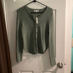 Madewell Green Cardigan Sweater